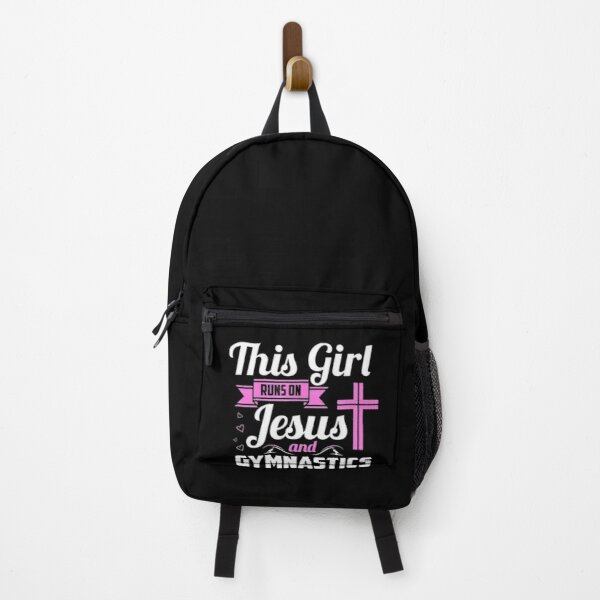 His Girl Runs On Jesus And Gymnastics  Gymnast Gift Backpack RB2611 product Offical JESUS Merch