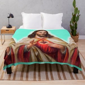 Jesus Christ painting | Jesus Christ | marry Christmas | Jesus Christ Sacred Heart   Throw Blanket RB2611 product Offical JESUS Merch
