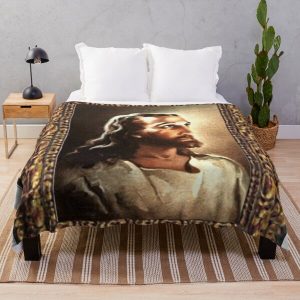 WARNER SALLMAN'S JESUS FRAMED Throw Blanket RB2611 product Offical JESUS Merch