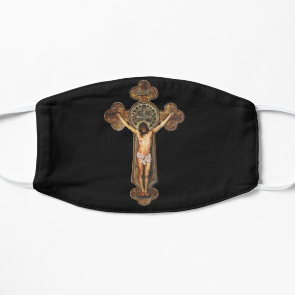 St Benedict Crucifix Cross Jesus Passion Stations of the Cross -  Via Crucis  Flat Mask RB2611 product Offical JESUS Merch