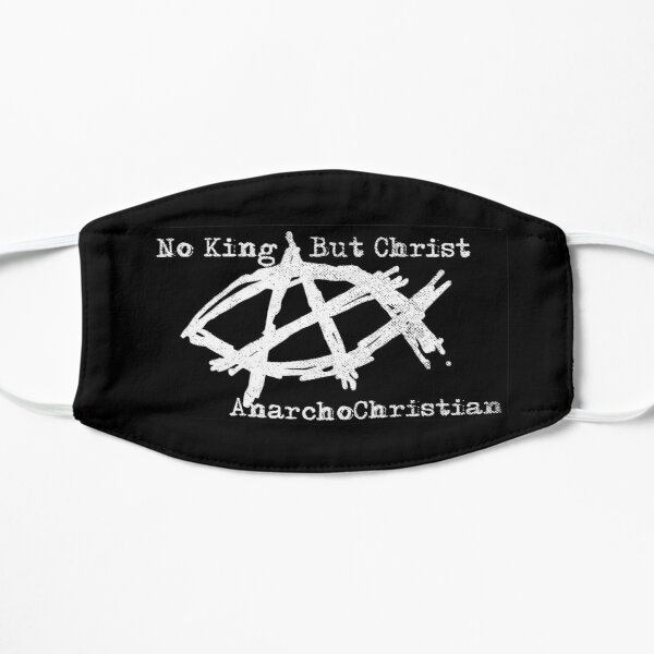 AnarchoChristian - No King But Christ - Anarchist Jesus Fish Flat Mask RB2611 product Offical JESUS Merch