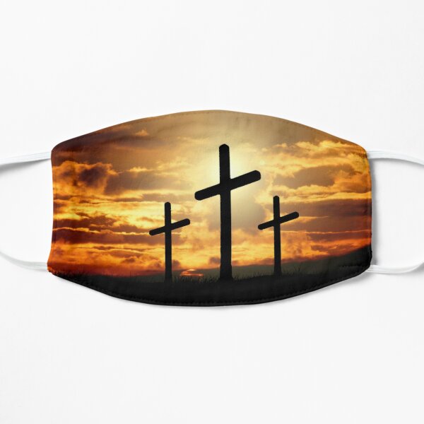 John 3:16 Jesus And The Thief On A The Cross Flat Mask RB2611 product Offical JESUS Merch